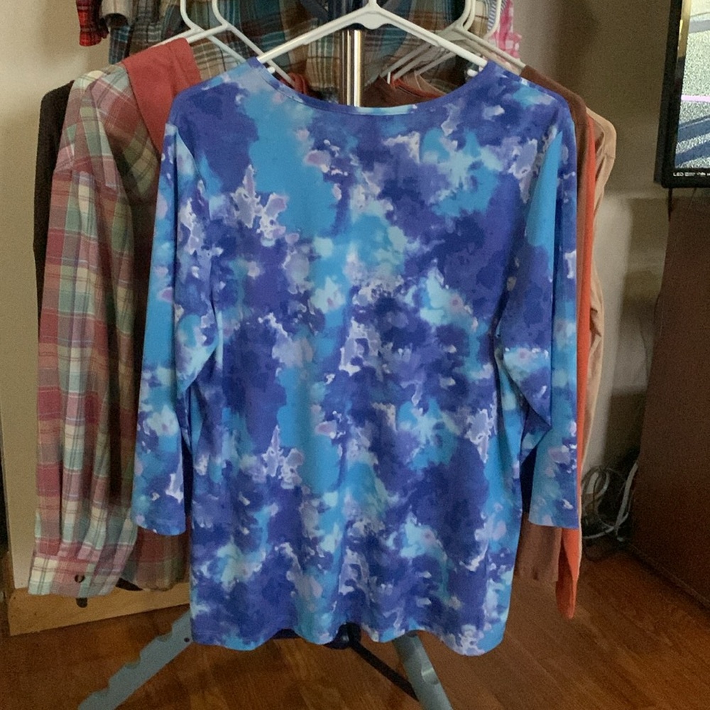 Susan Graver Women's Tie-Dye Top - Picture 4 of 7